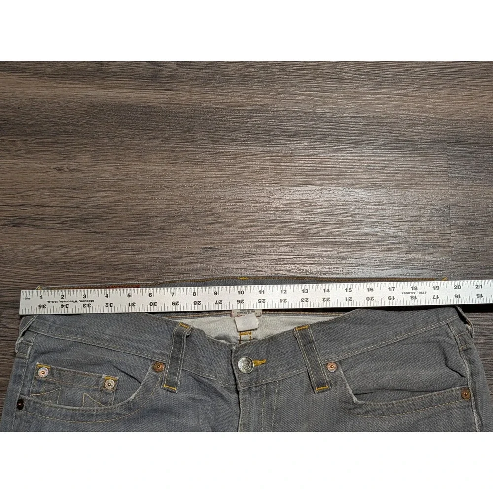 True Religion Bobby Mens Gray Straight Leg Jeans Made in USA Size 38x31